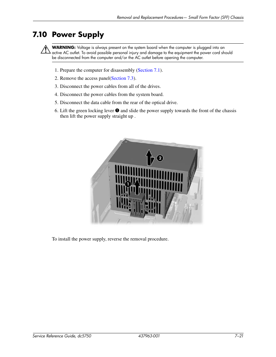 10 power supply | HP COMPAQ DC5750 User Manual | Page 127 / 214