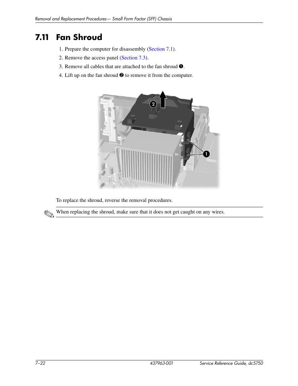 11 fan shroud | HP COMPAQ DC5750 User Manual | Page 128 / 214