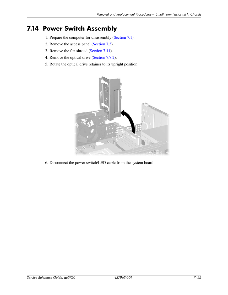 14 power switch assembly | HP COMPAQ DC5750 User Manual | Page 131 / 214