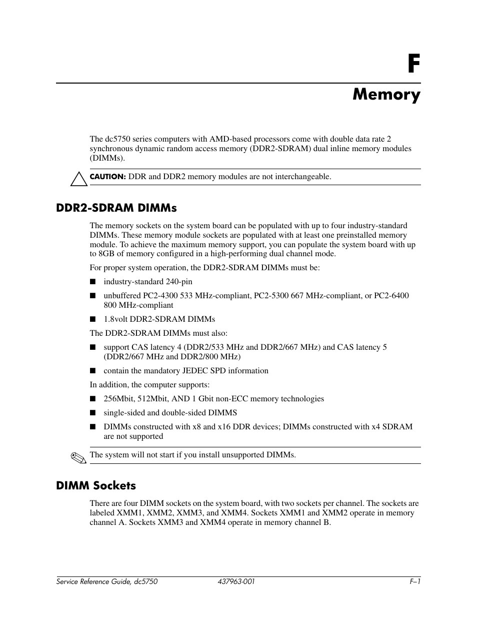 Memory | HP COMPAQ DC5750 User Manual | Page 207 / 214