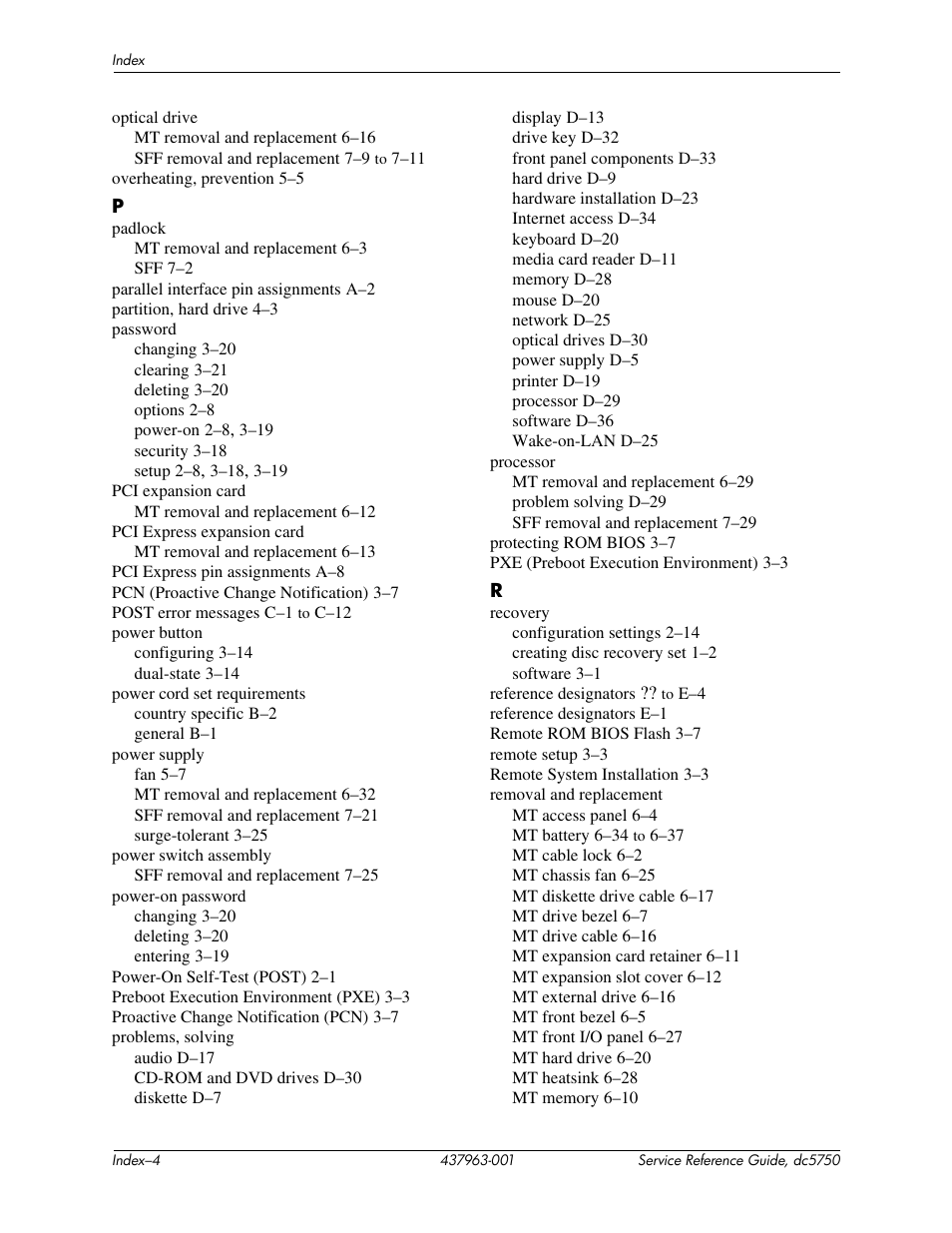 HP COMPAQ DC5750 User Manual | Page 212 / 214