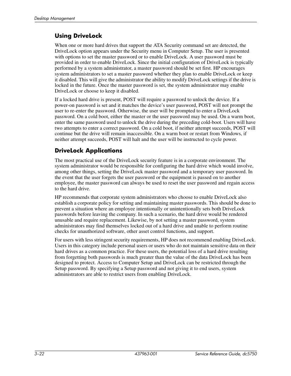 HP COMPAQ DC5750 User Manual | Page 50 / 214