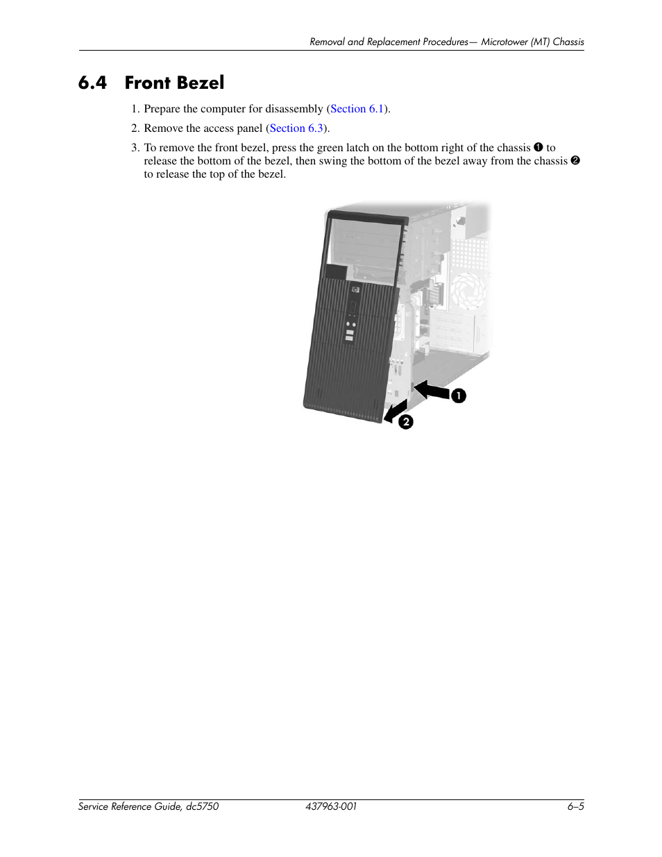 4 front bezel | HP COMPAQ DC5750 User Manual | Page 73 / 214