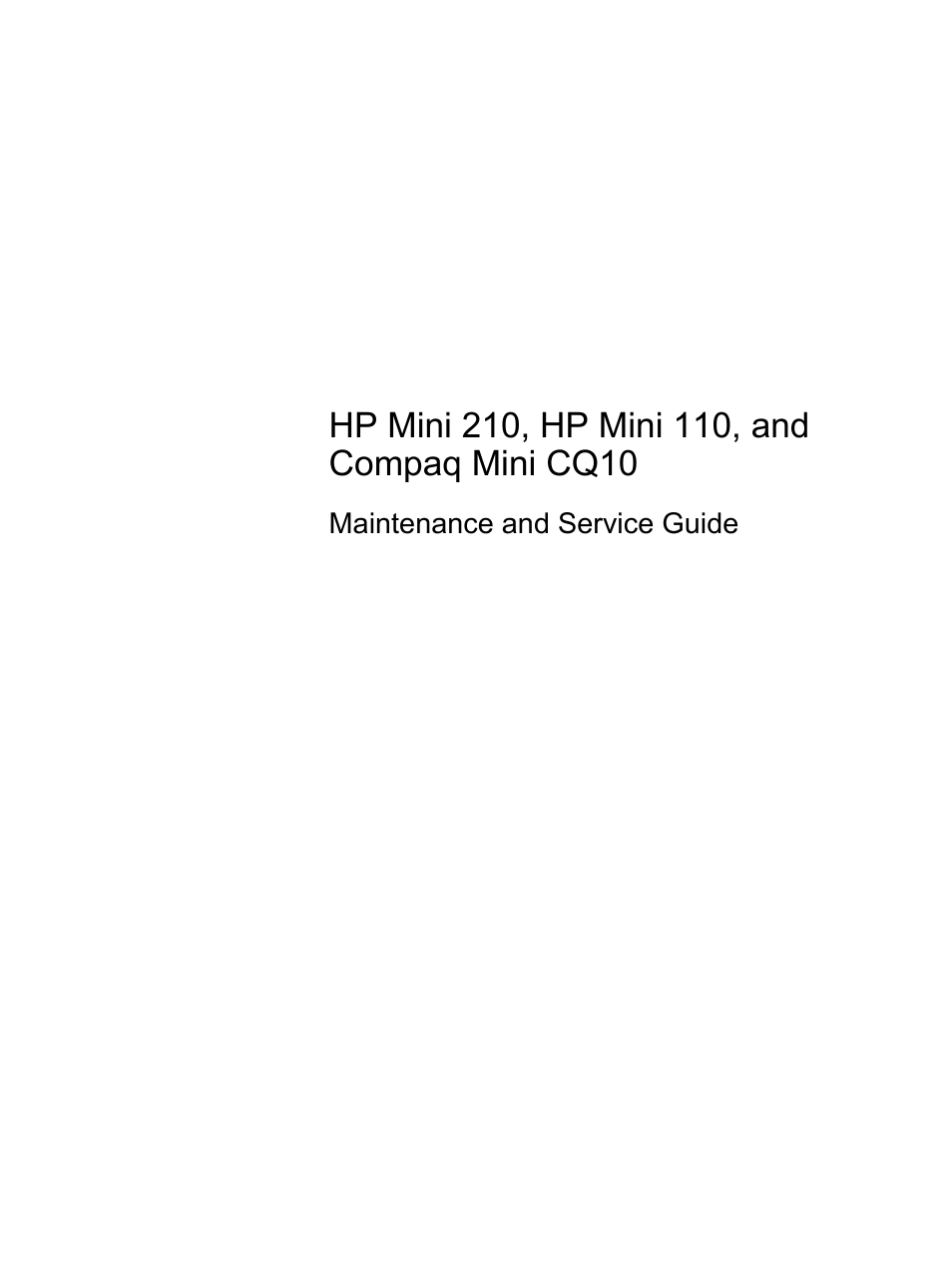 HP 110 User Manual | 104 pages