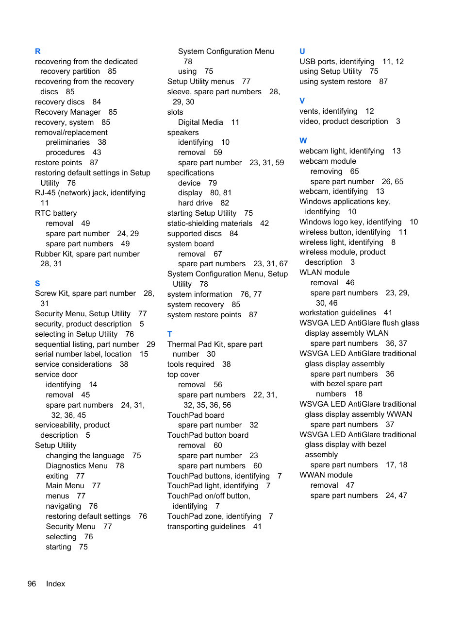 HP 110 User Manual | Page 104 / 104
