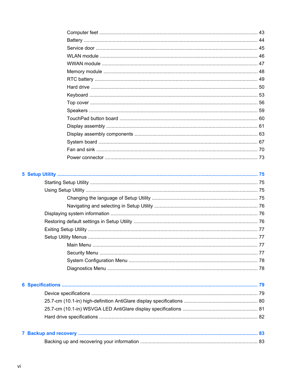 HP 110 User Manual | Page 6 / 104