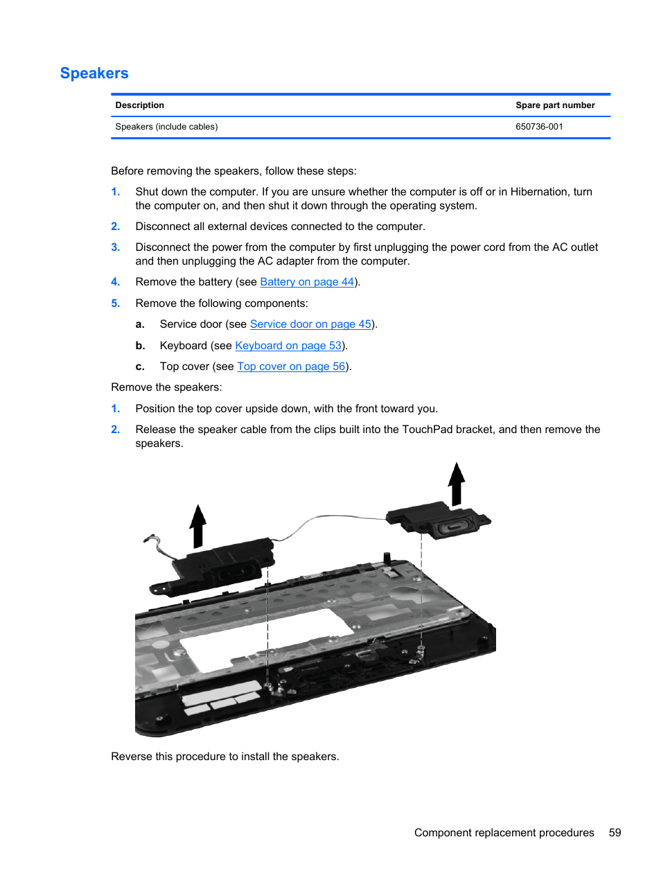 Speakers | HP 110 User Manual | Page 67 / 104