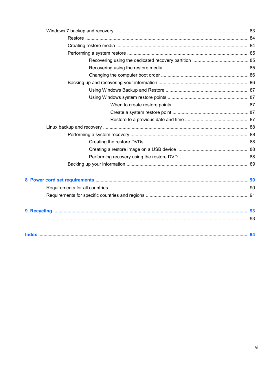 HP 110 User Manual | Page 7 / 104