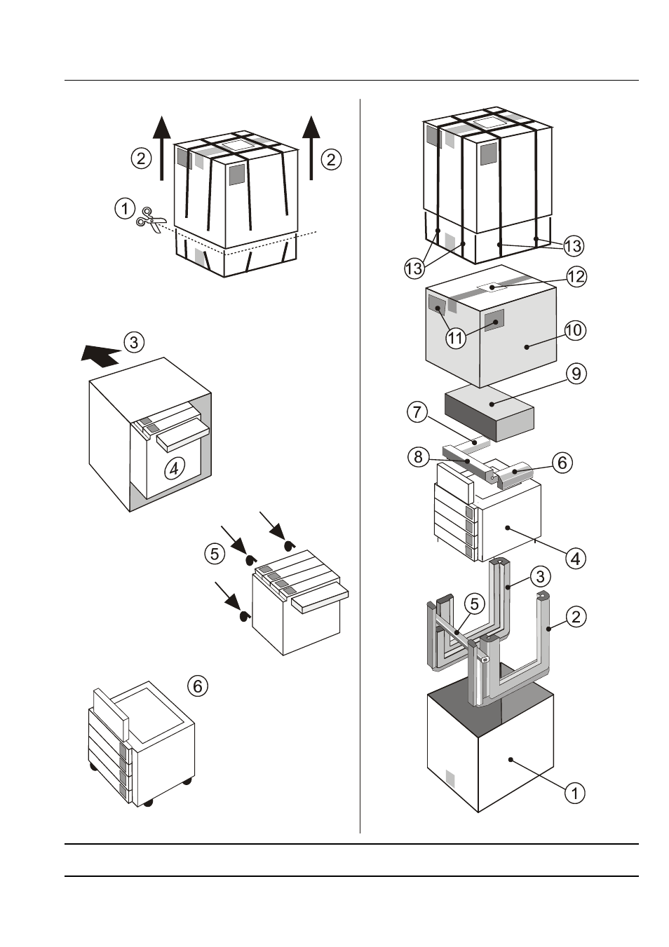 Unpacking | HP TOWERFEED 8100 User Manual | Page 7 / 36
