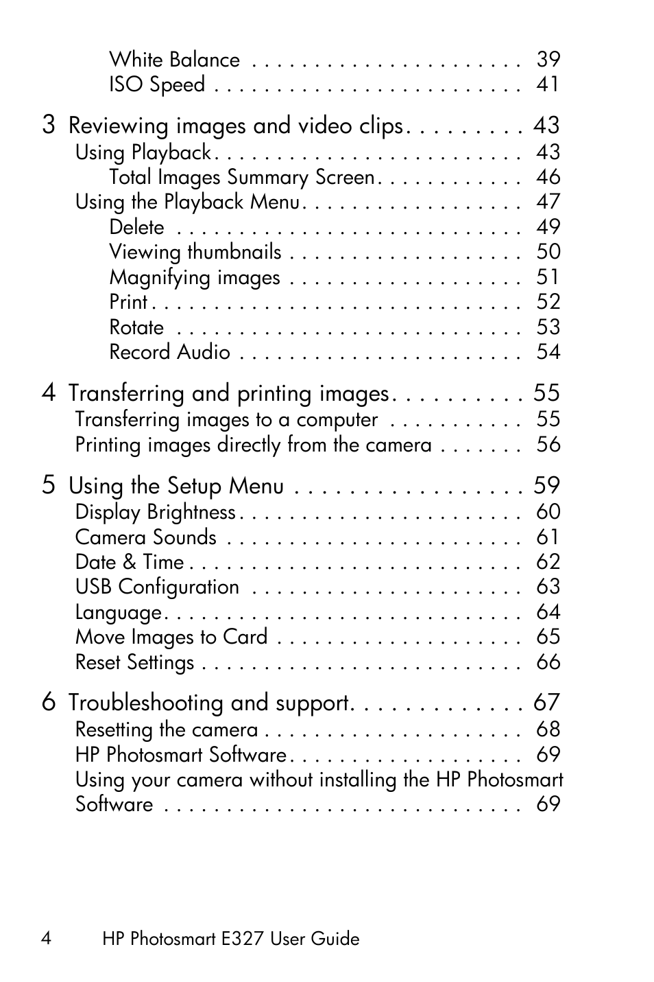 HP Photosmart E327 User Manual | Page 4 / 130