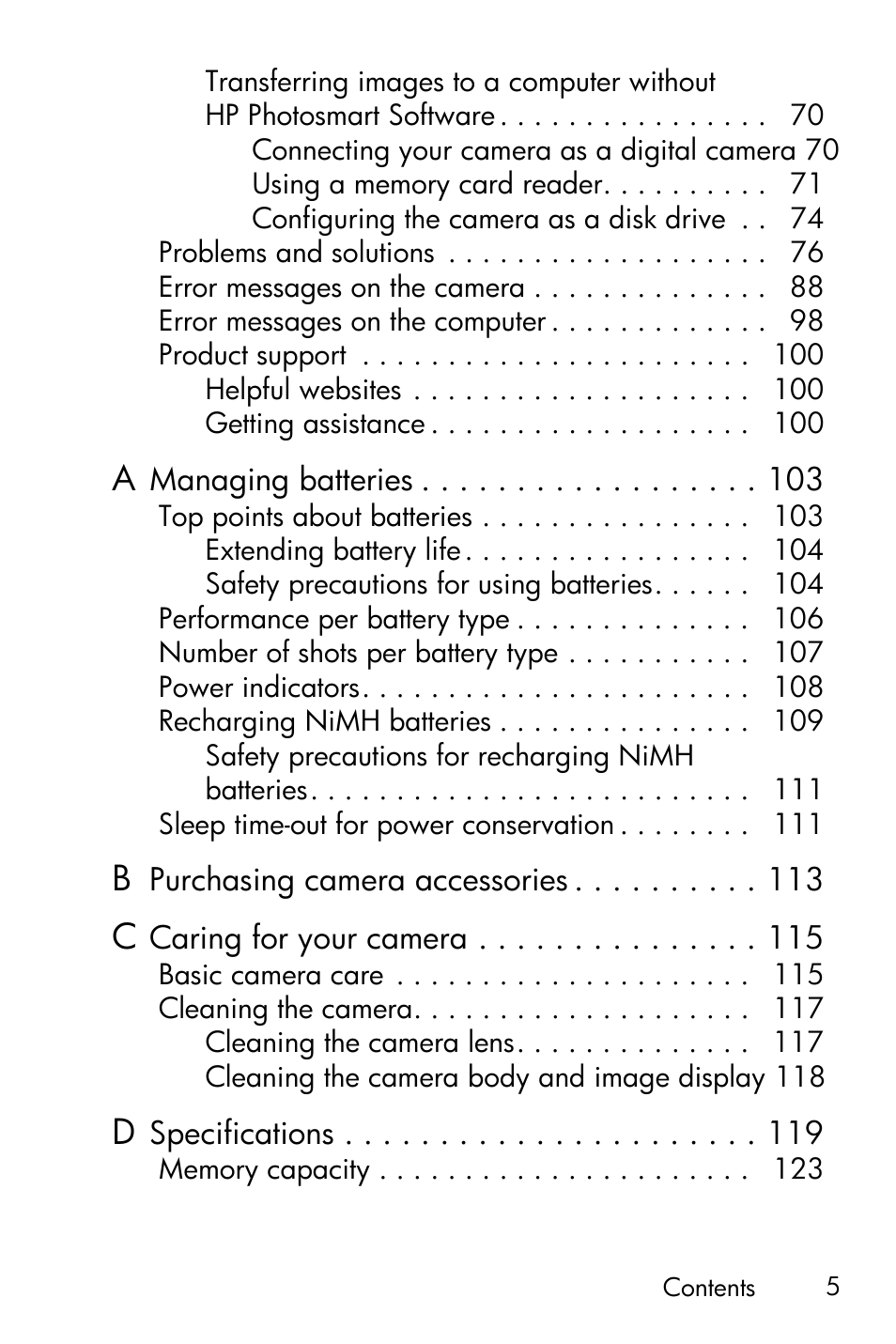 HP Photosmart E327 User Manual | Page 5 / 130