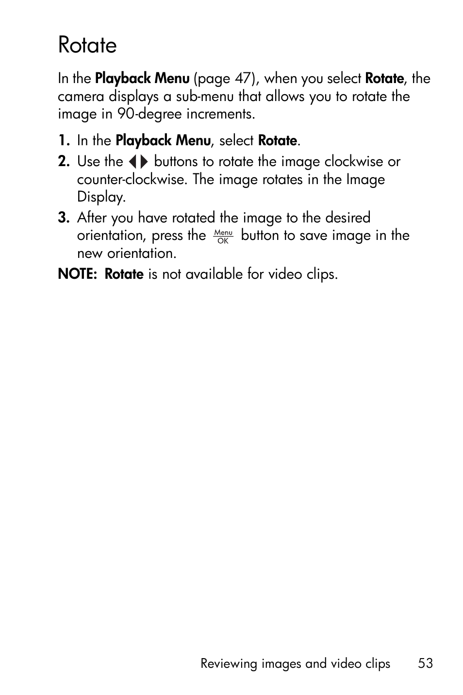 Rotate | HP Photosmart E327 User Manual | Page 53 / 130