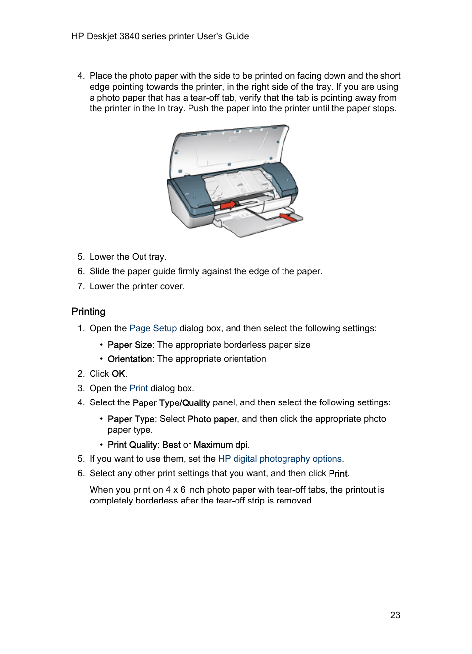 Printing | HP 3840 User Manual | Page 23 / 95
