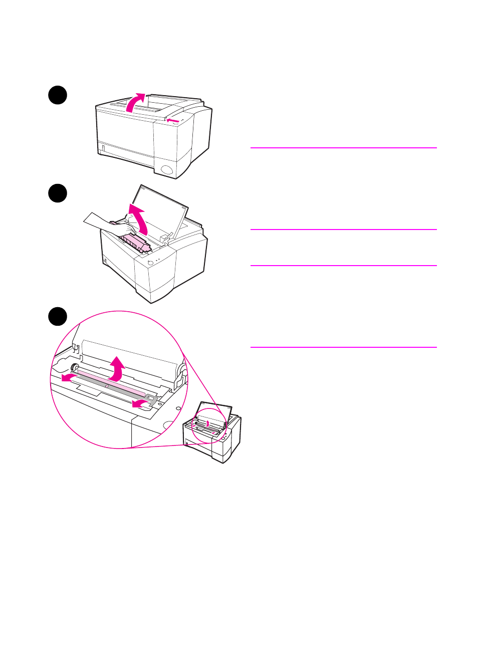 Paper jam: toner cartridge area | HP 2100 M  EN User Manual | Page 98 / 184