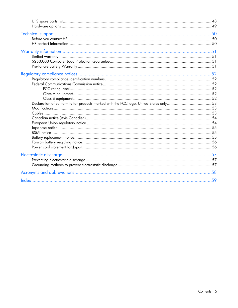 HP R5500 User Manual | Page 5 / 61