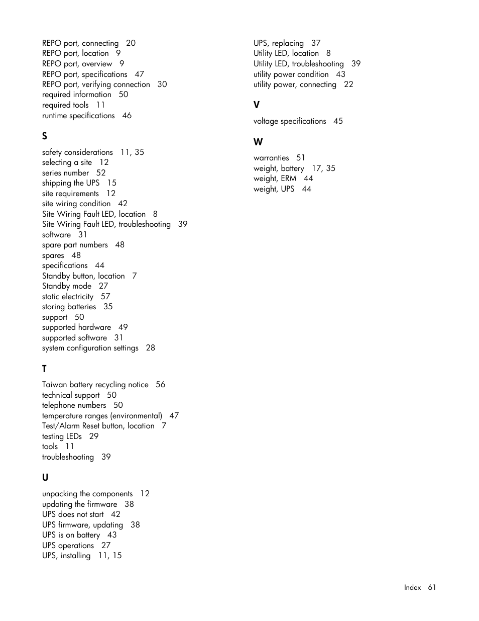 HP R5500 User Manual | Page 61 / 61
