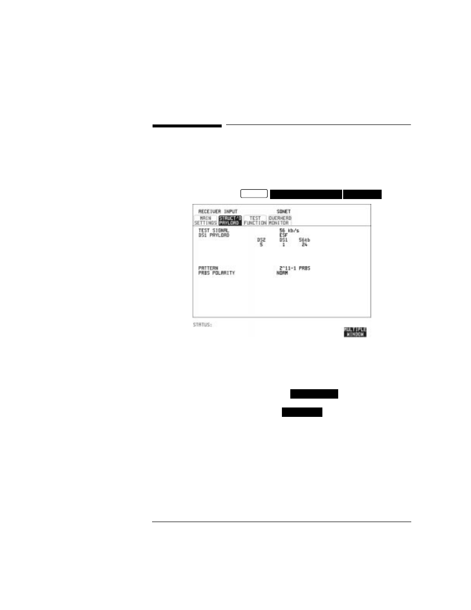 Setting receive structured payload/test signal, Setting receive structured payload/test signal 39 | HP OMNIBER 718 HP 37718A User Manual | Page 49 / 190