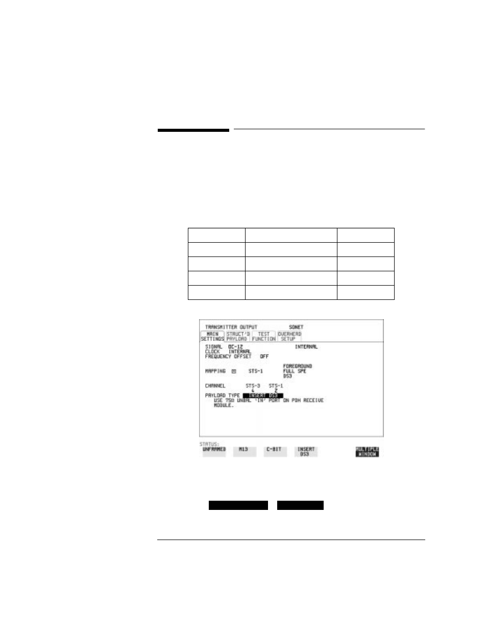 Inserting an external dsn payload/test signal, Insert 34 mb/s & ds3, Inserting an external dsn payload/test signal 43 | Hosen, see “inserting an external dsn payload/test | HP OMNIBER 718 HP 37718A User Manual | Page 53 / 190