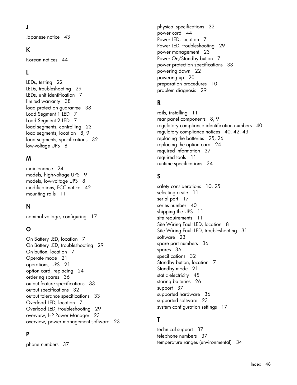 HP R1500 User Manual | Page 48 / 49