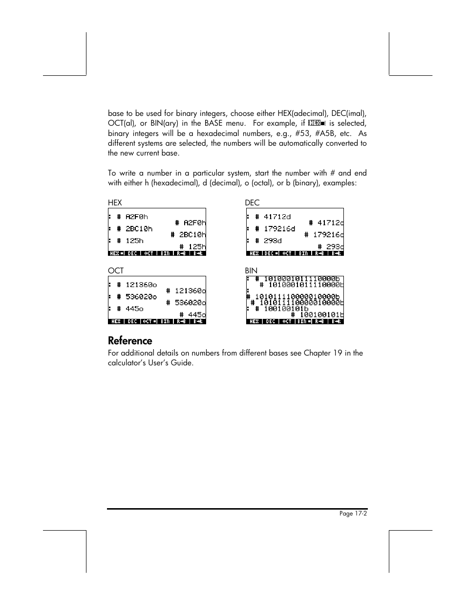Reference | HP 49g+ User Manual | Page 170 / 176