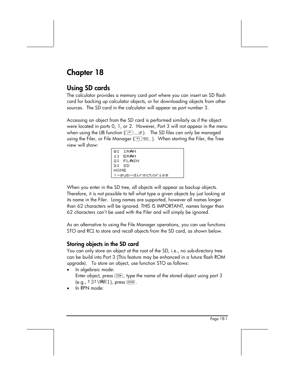 Chapter 18, Using sd cards | HP 49g+ User Manual | Page 171 / 176