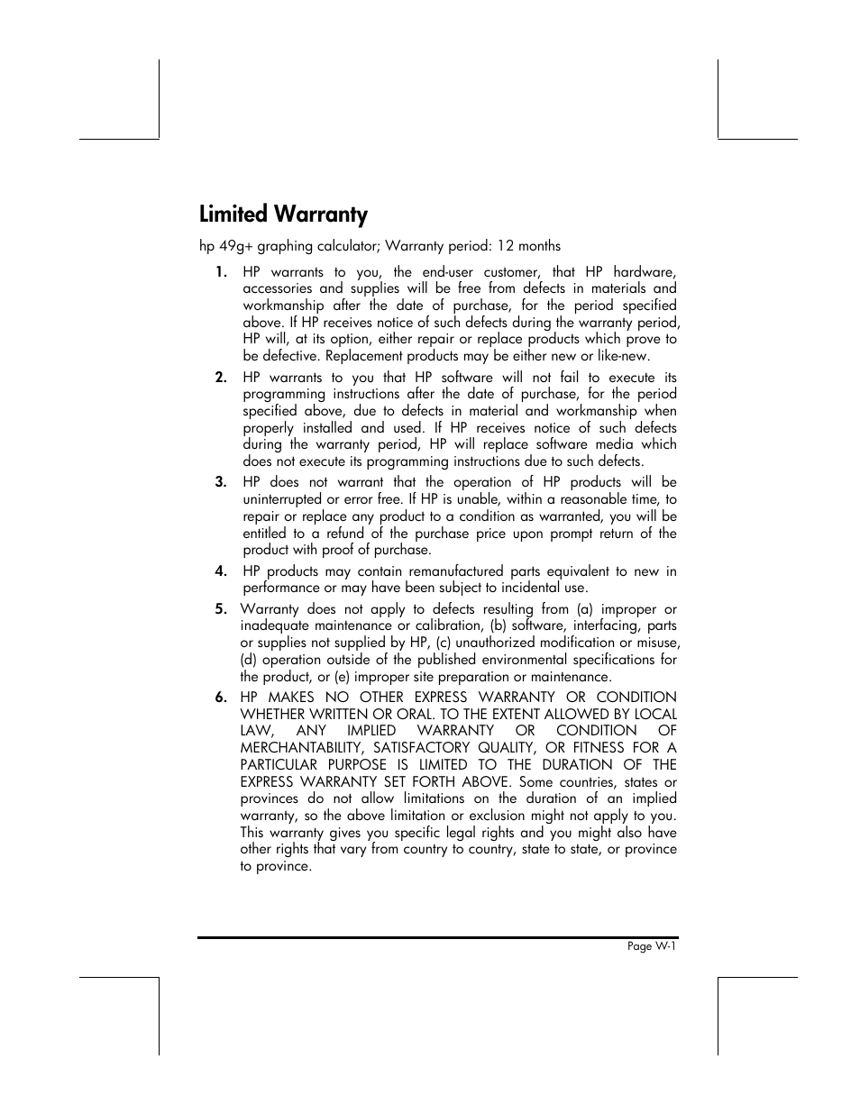 Limited warranty | HP 49g+ User Manual | Page 173 / 176