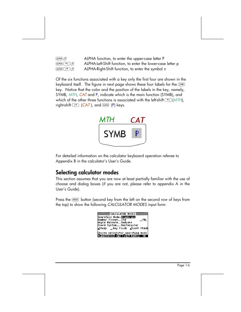 Selecting calculator modes | HP 49g+ User Manual | Page 18 / 176