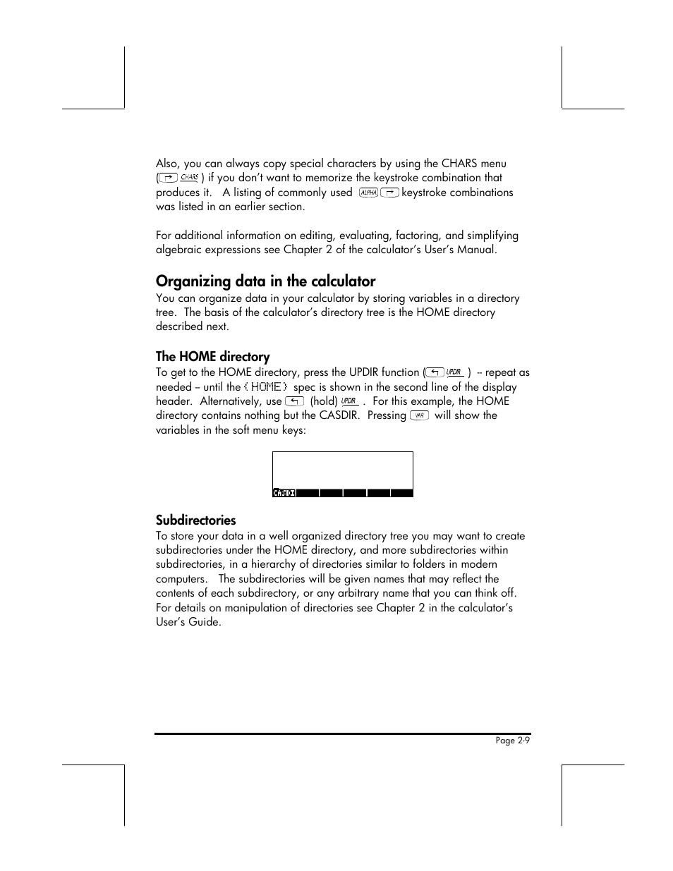 Organizing data in the calculator | HP 49g+ User Manual | Page 42 / 176