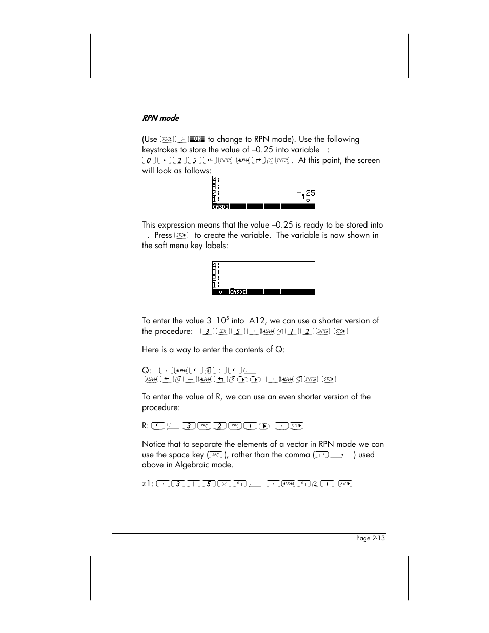 25\` ~‚a, 3v5³~a12` k, R/„ü ~„m+~„r™™ ³~q` k | Ô3#2#1™ ³k, 3+5*„¥ ³~„z1 k | HP 49g+ User Manual | Page 46 / 176
