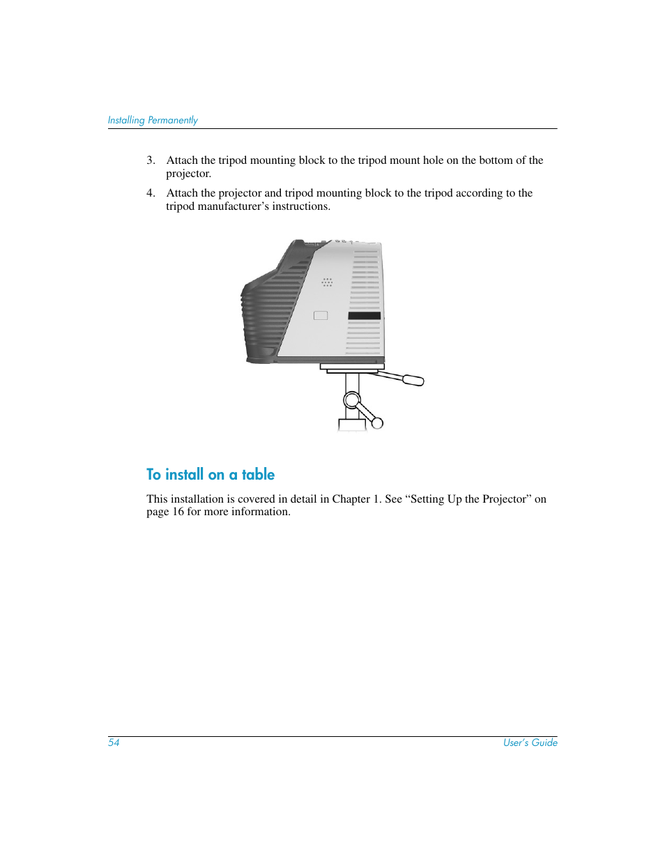 To install on a table | HP mp3130 User Manual | Page 54 / 84