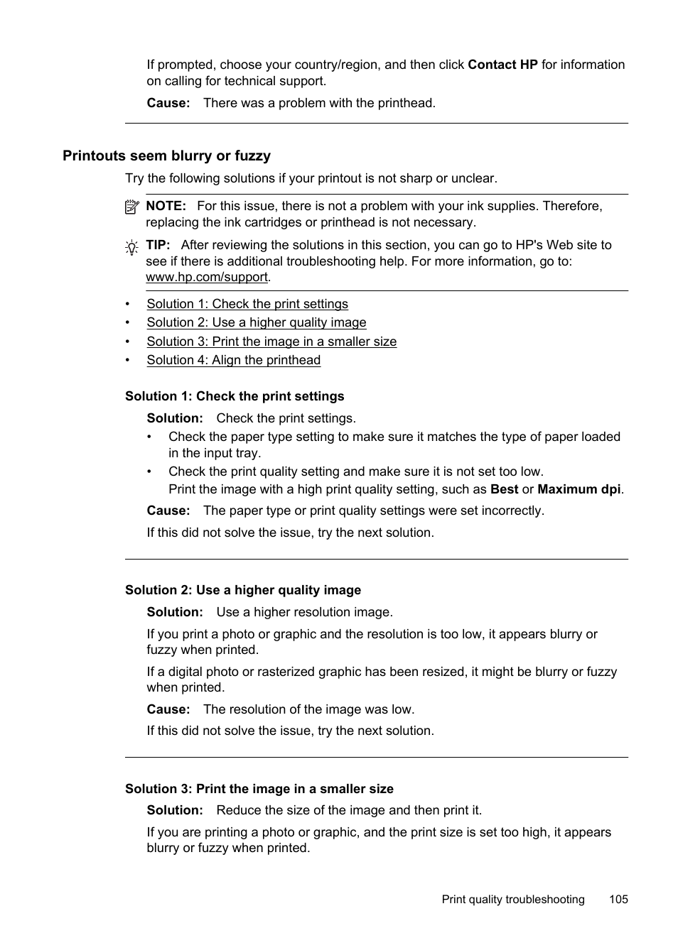 Printouts seem blurry or fuzzy | HP Officejet 6500A Plus User Manual | Page 109 / 250