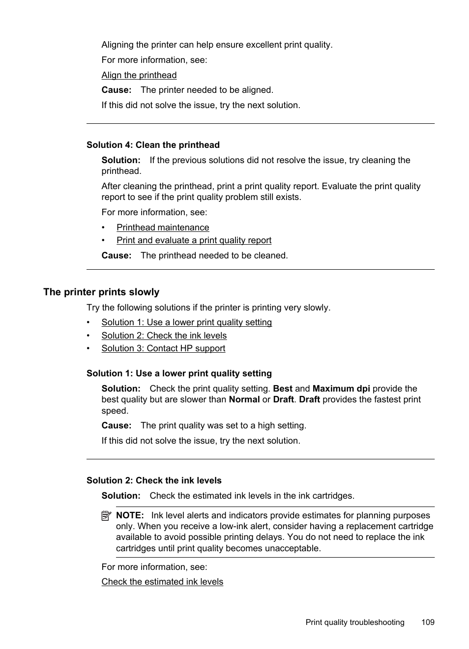 The printer prints slowly, Solution 4: clean the printhead | HP Officejet 6500A Plus User Manual | Page 113 / 250