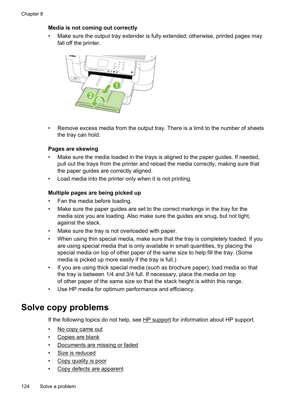 Solve copy problems | HP Officejet 6500A Plus User Manual | Page 128 / 250