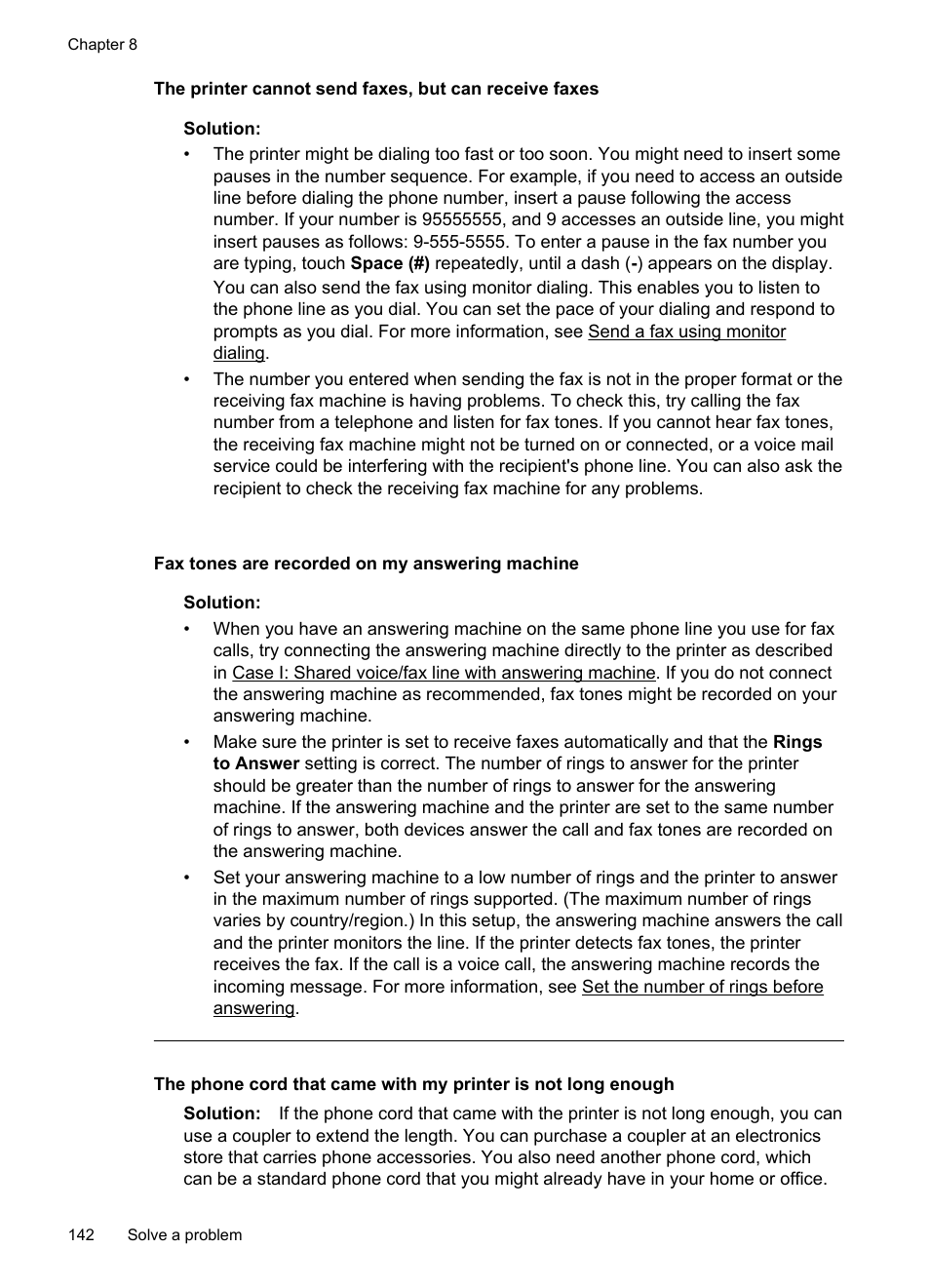 Fax tones are recorded on my answering machine | HP Officejet 6500A Plus User Manual | Page 146 / 250