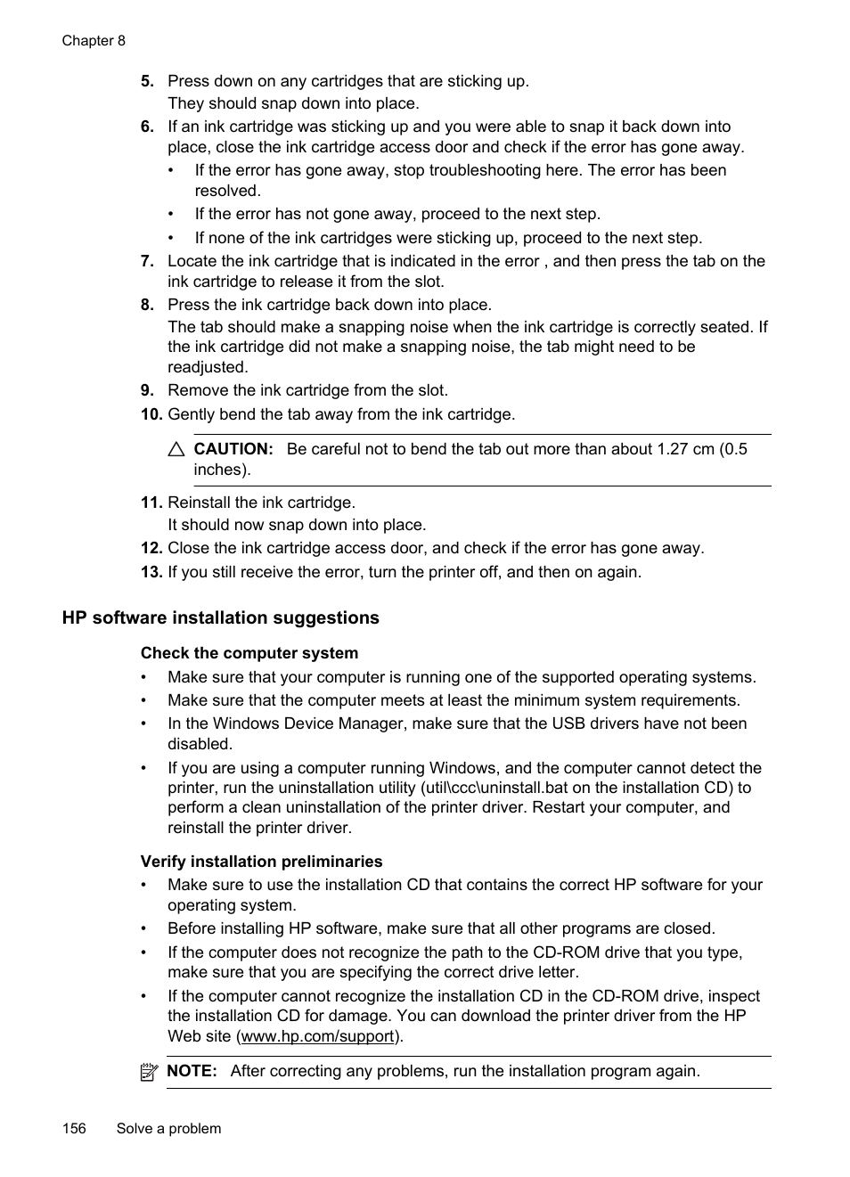 Hp software installation suggestions | HP Officejet 6500A Plus User Manual | Page 160 / 250