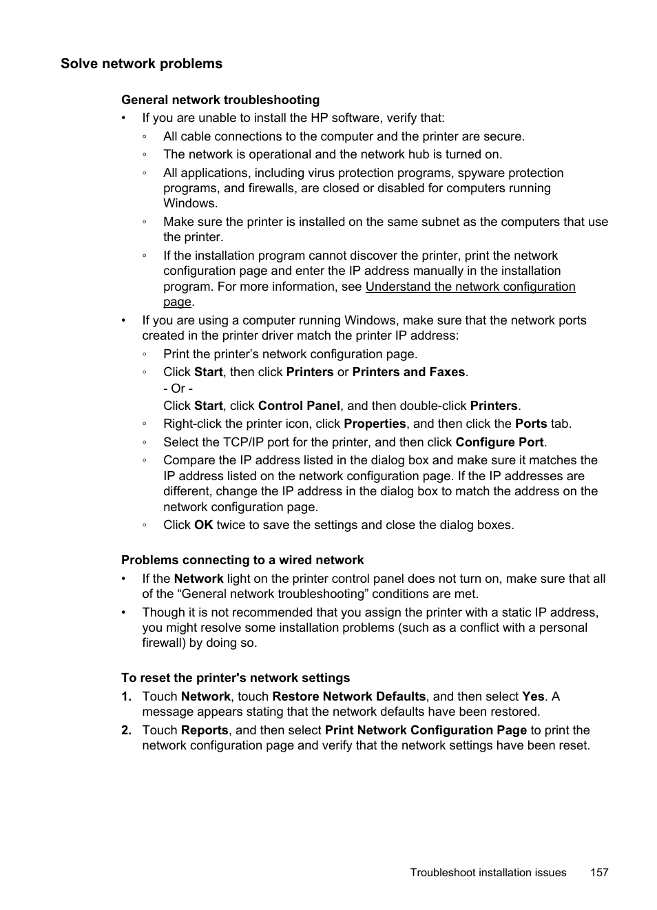 Solve network problems | HP Officejet 6500A Plus User Manual | Page 161 / 250
