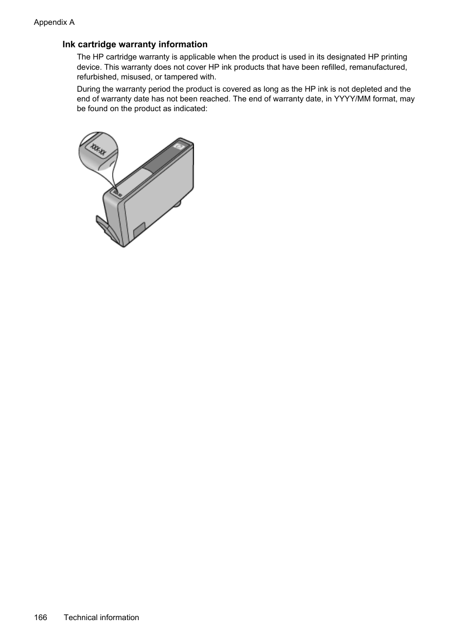 Ink cartridge warranty information | HP Officejet 6500A Plus User Manual | Page 170 / 250