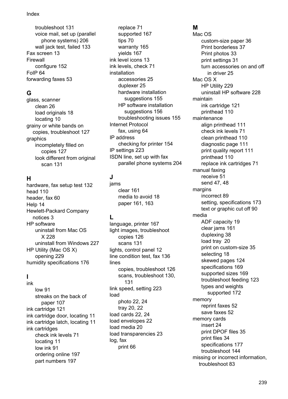 HP Officejet 6500A Plus User Manual | Page 243 / 250