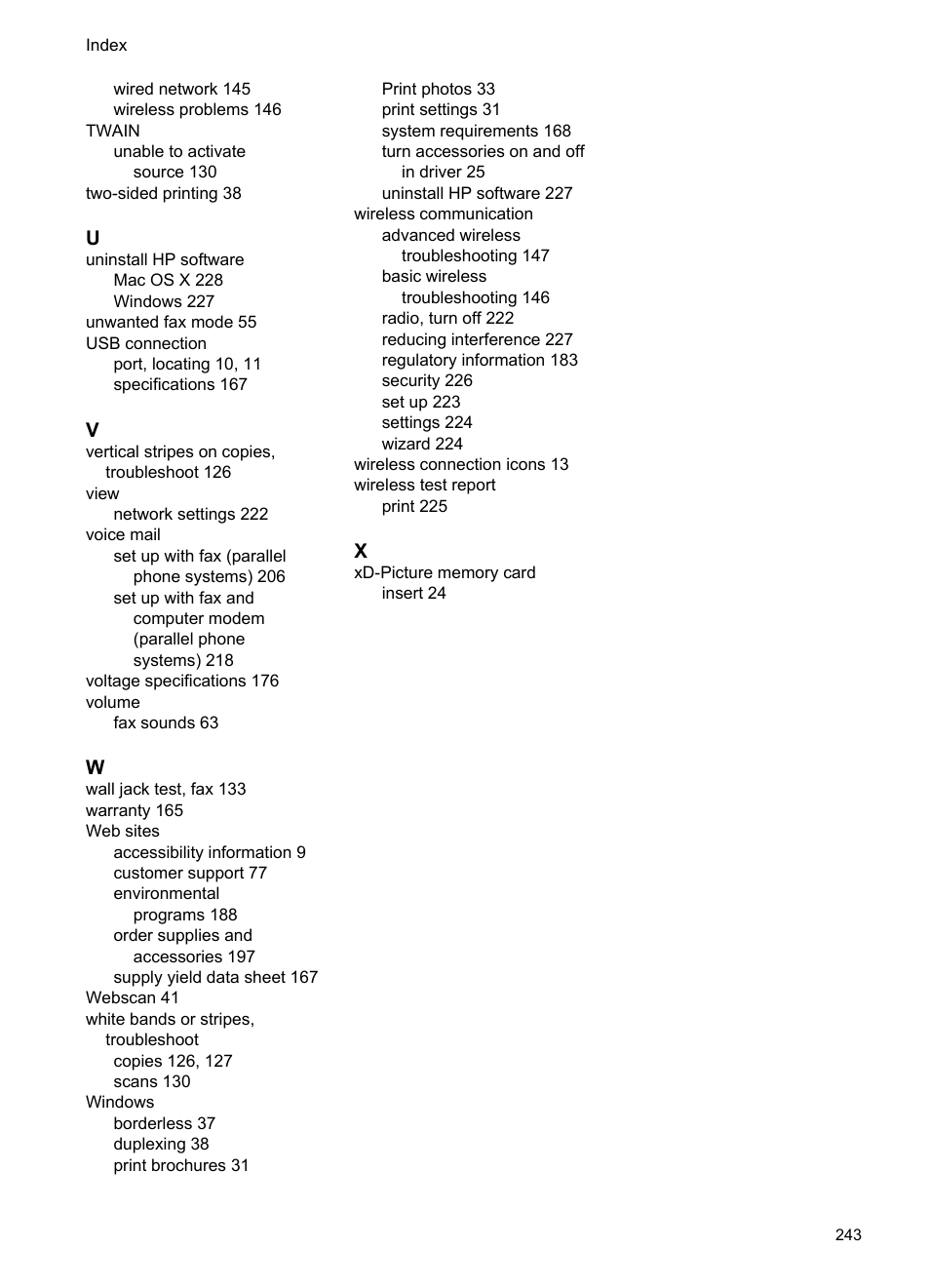 HP Officejet 6500A Plus User Manual | Page 247 / 250