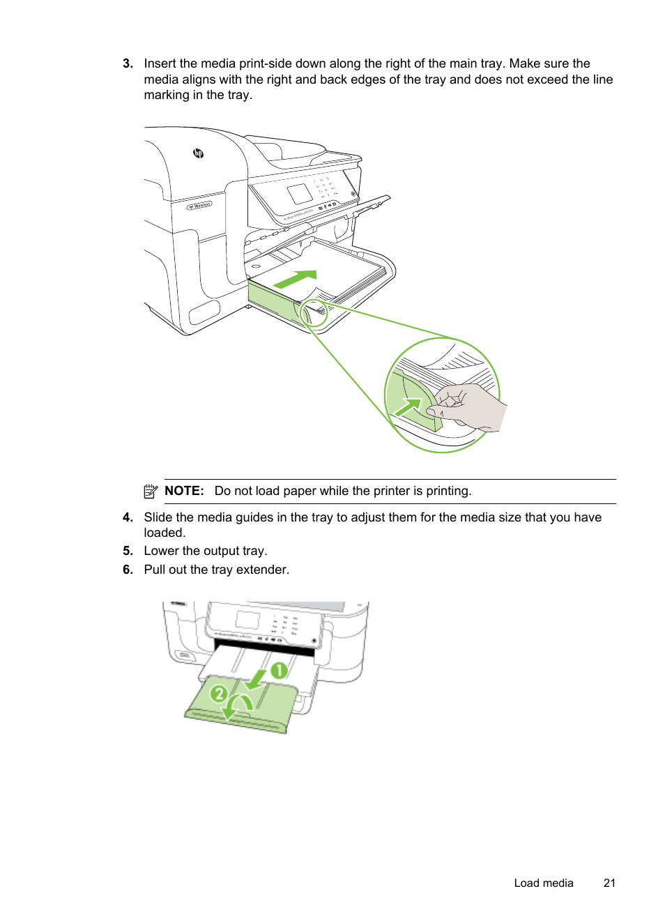 Load media 21 | HP Officejet 6500A Plus User Manual | Page 25 / 250