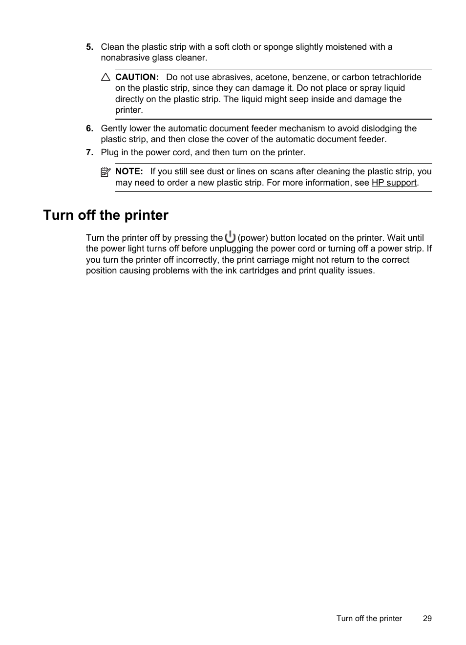 Turn off the printer | HP Officejet 6500A Plus User Manual | Page 33 / 250