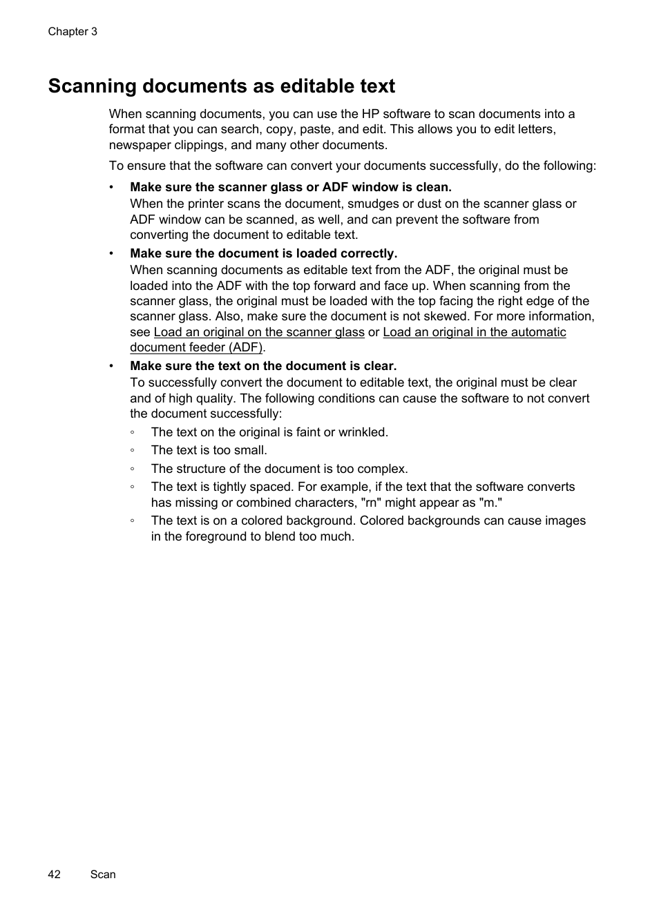 Scanning documents as editable text | HP Officejet 6500A Plus User Manual | Page 46 / 250