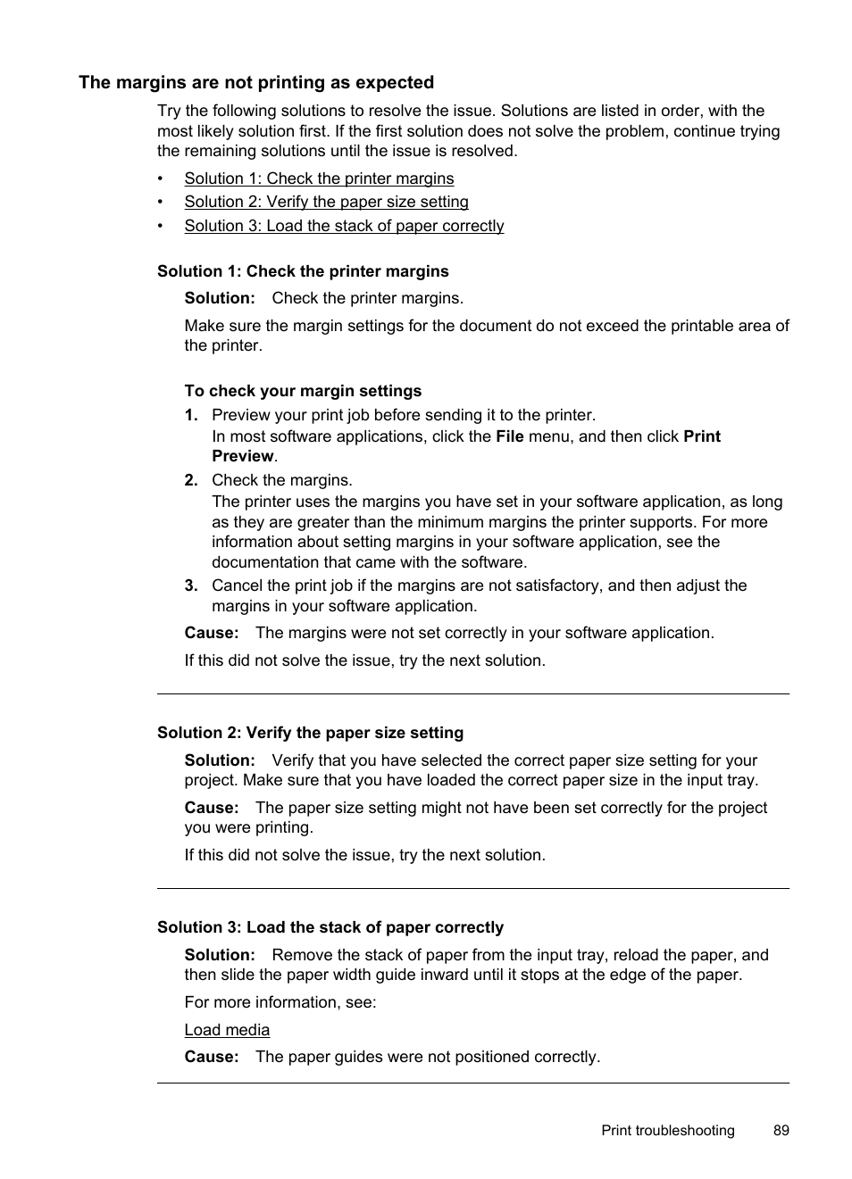 The margins are not printing as expected | HP Officejet 6500A Plus User Manual | Page 93 / 250