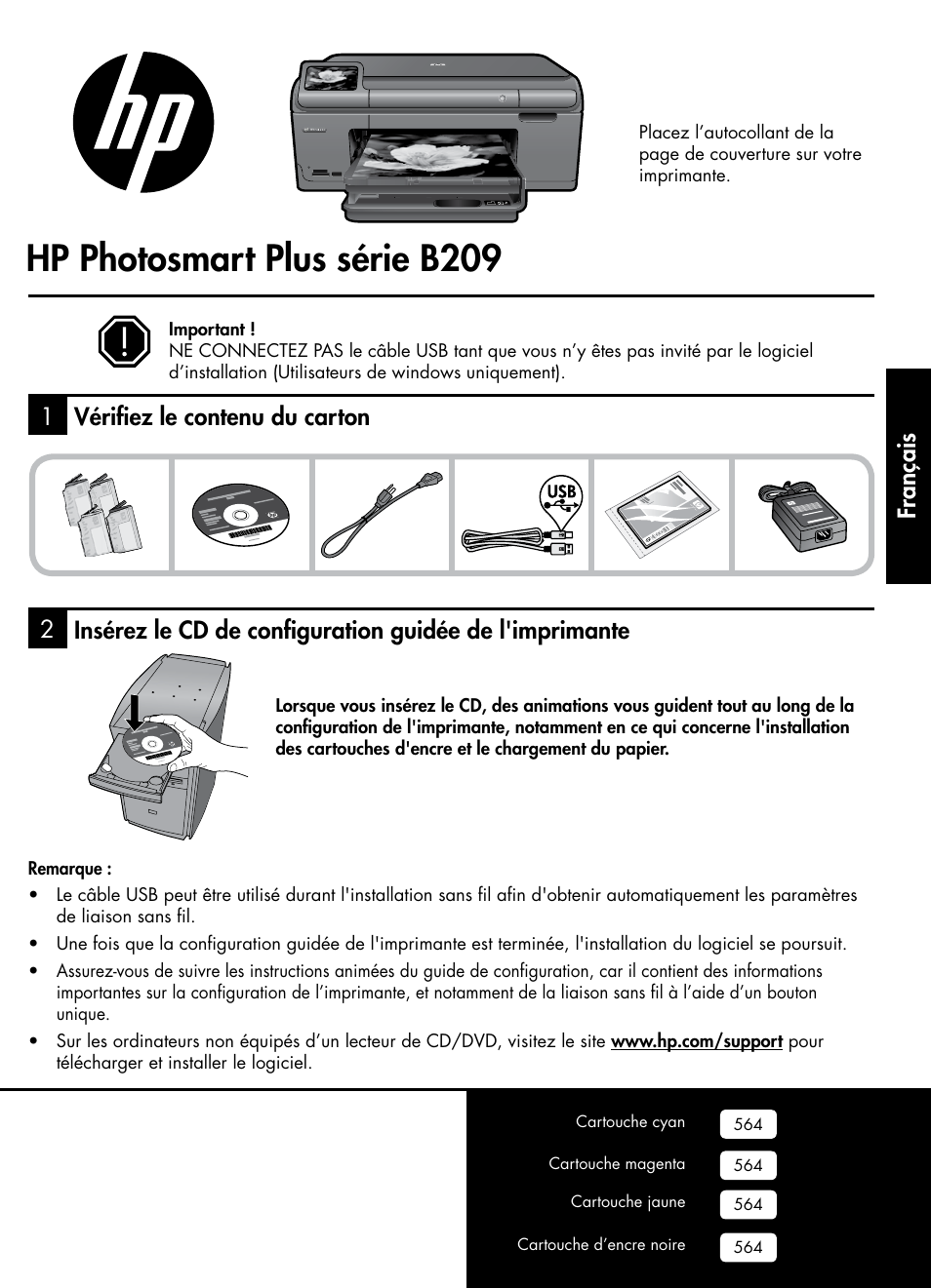 Hp photosmart plus série b209, Français | HP B209 User Manual | Page 9 / 24