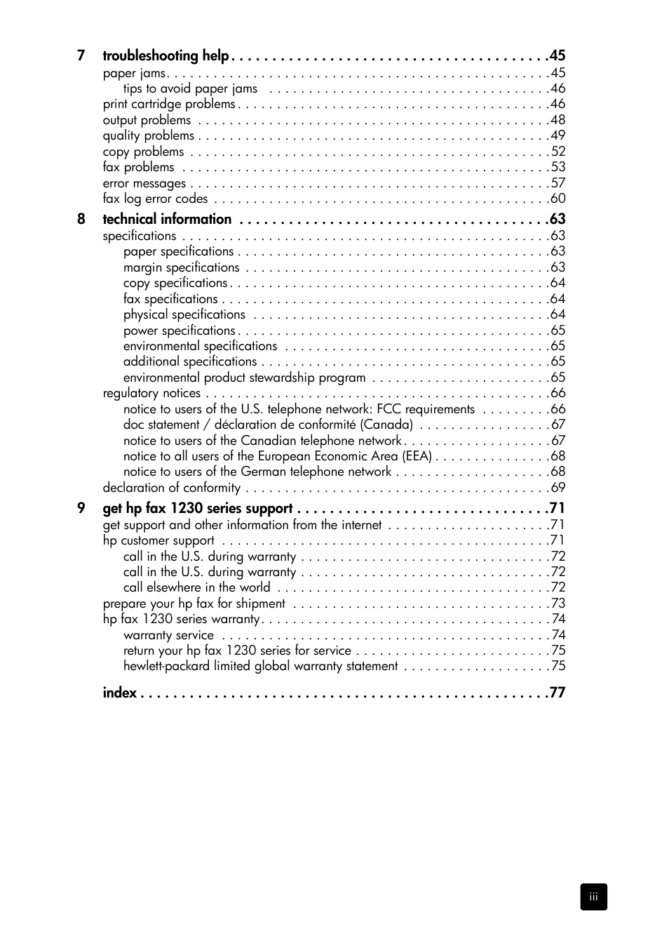 HP 1230 SERIES User Manual | Page 5 / 88