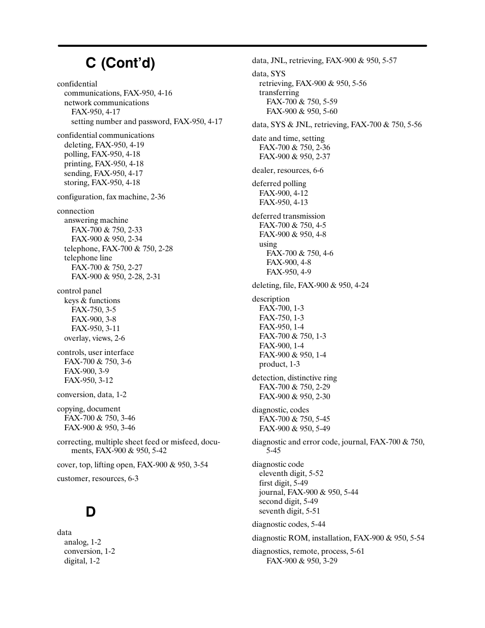 Index, C (cont'd) | HP FAX-700 User Manual | Page 284 / 292