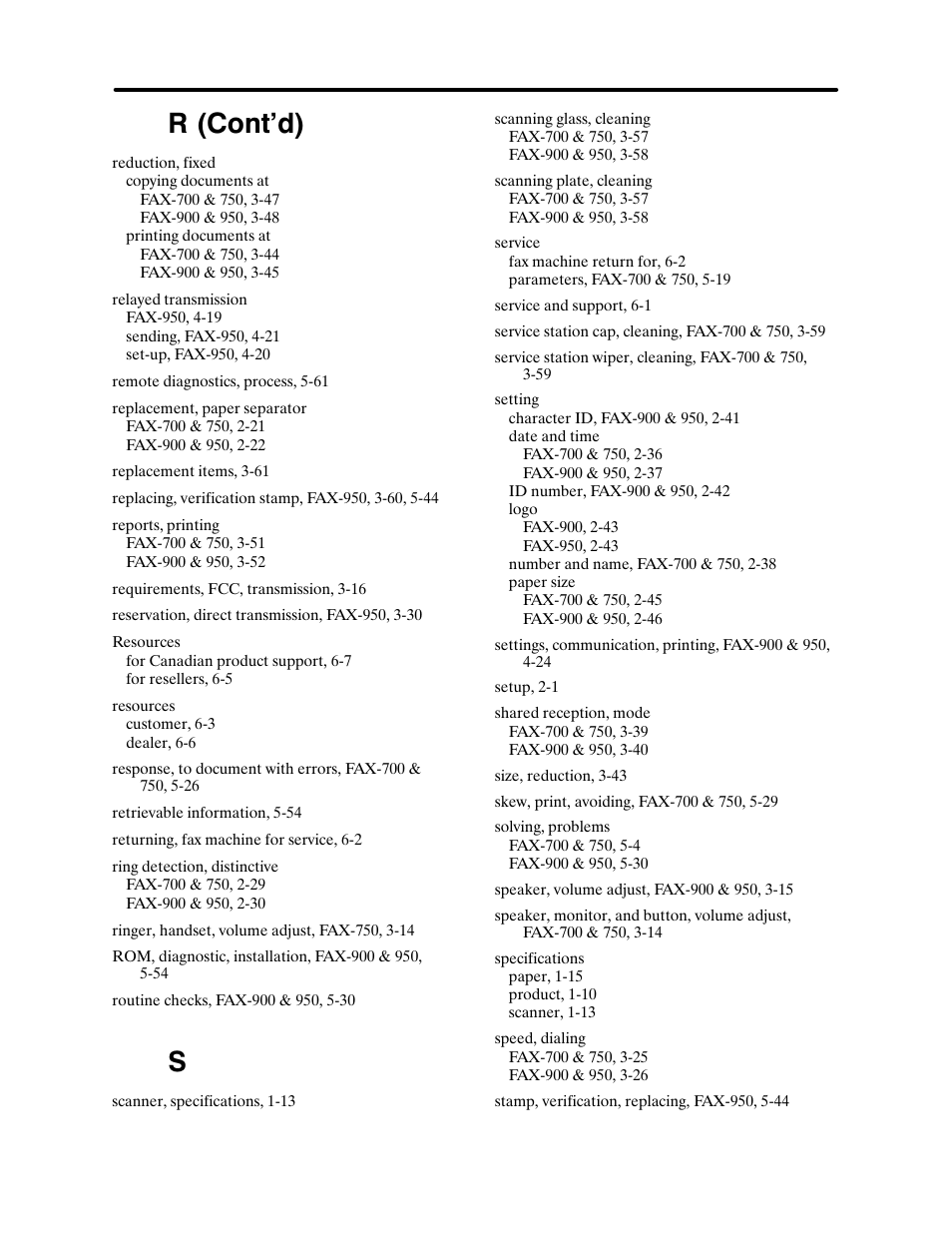 Index, R (cont'd) | HP FAX-700 User Manual | Page 290 / 292