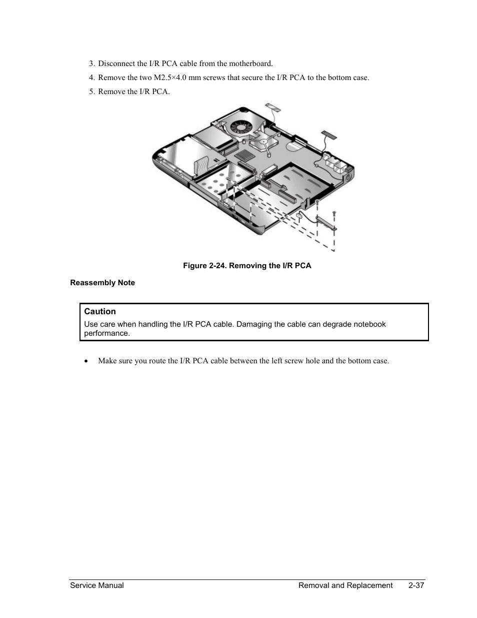 Figure 2-24. removing the i/r pca -37 | HP Pavilion ze5300 User Manual | Page 108 / 188