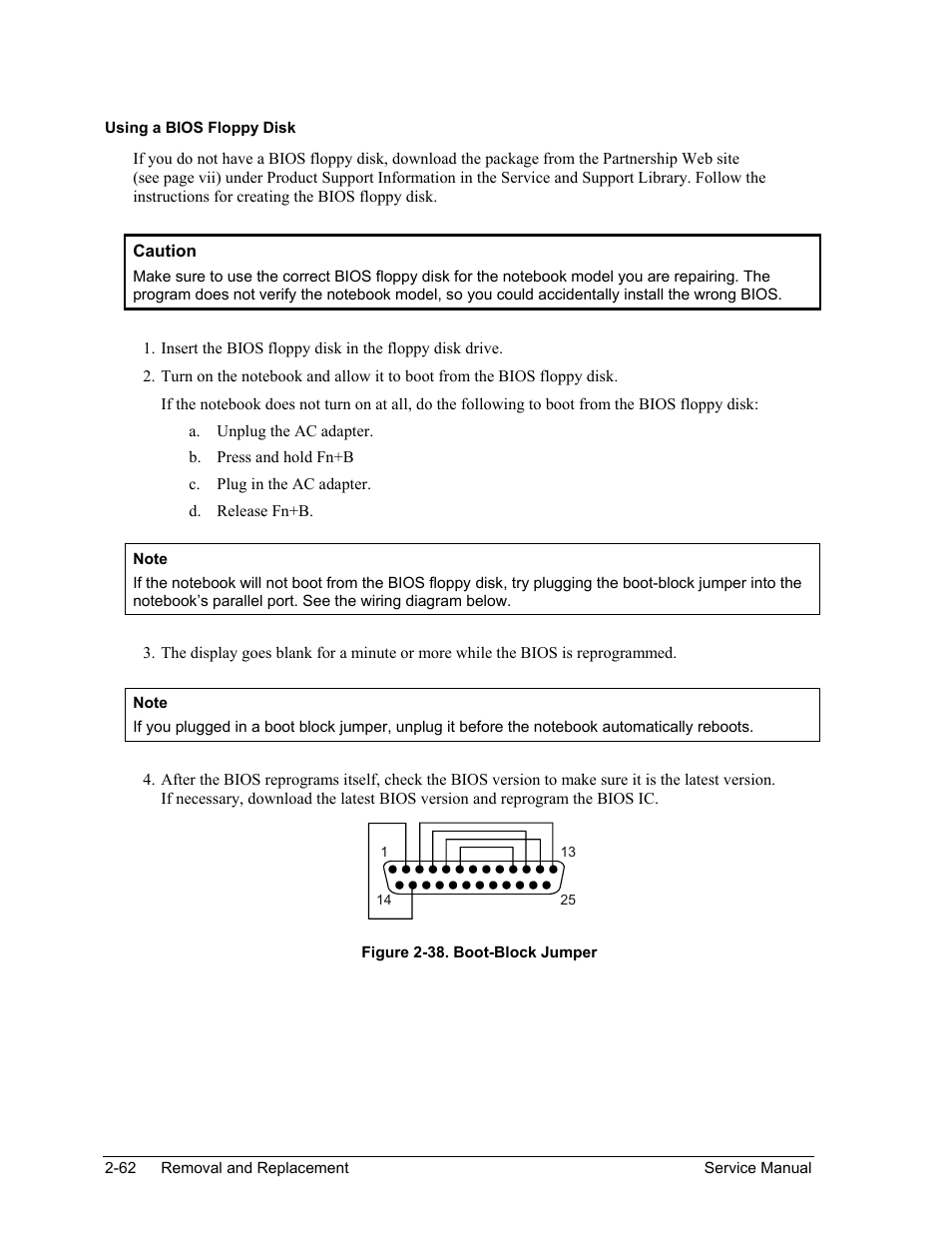 Figure 2-38. boot-block jumper -62 | HP Pavilion ze5300 User Manual | Page 133 / 188