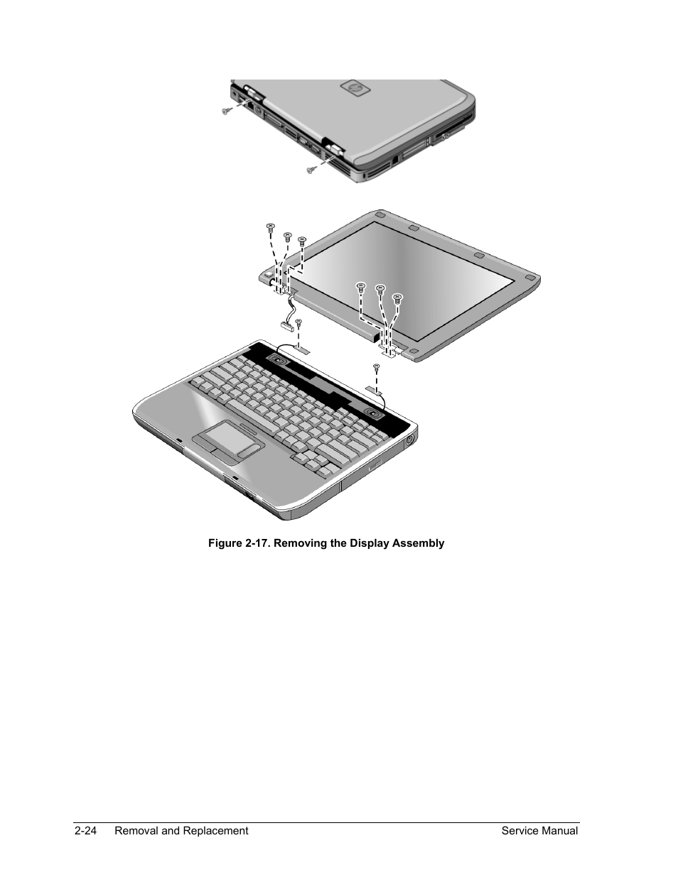 Figure 2-17. removing the display assembly -24 | HP Pavilion ze5300 User Manual | Page 95 / 188